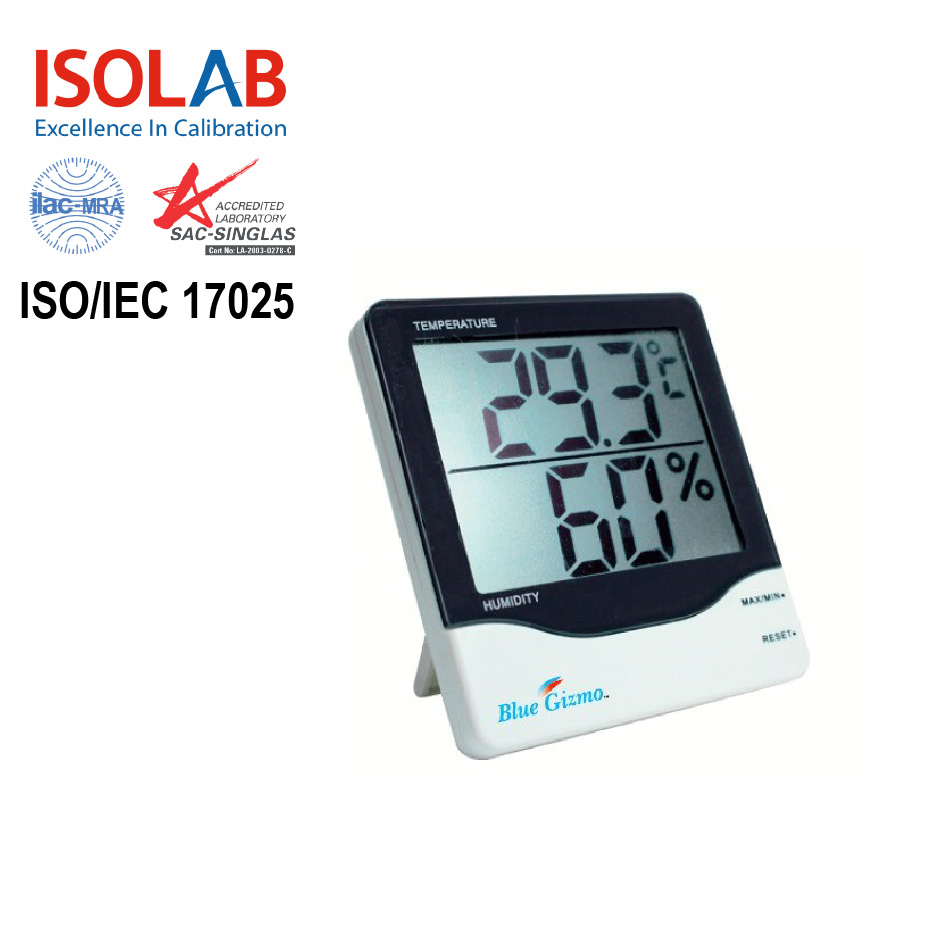 [WITH ACCREDITED CALIBRATION CERTIFICATE] BG-HT02, BLUE GIZMO BIG DISPLAY THERMO-HYGROMETER