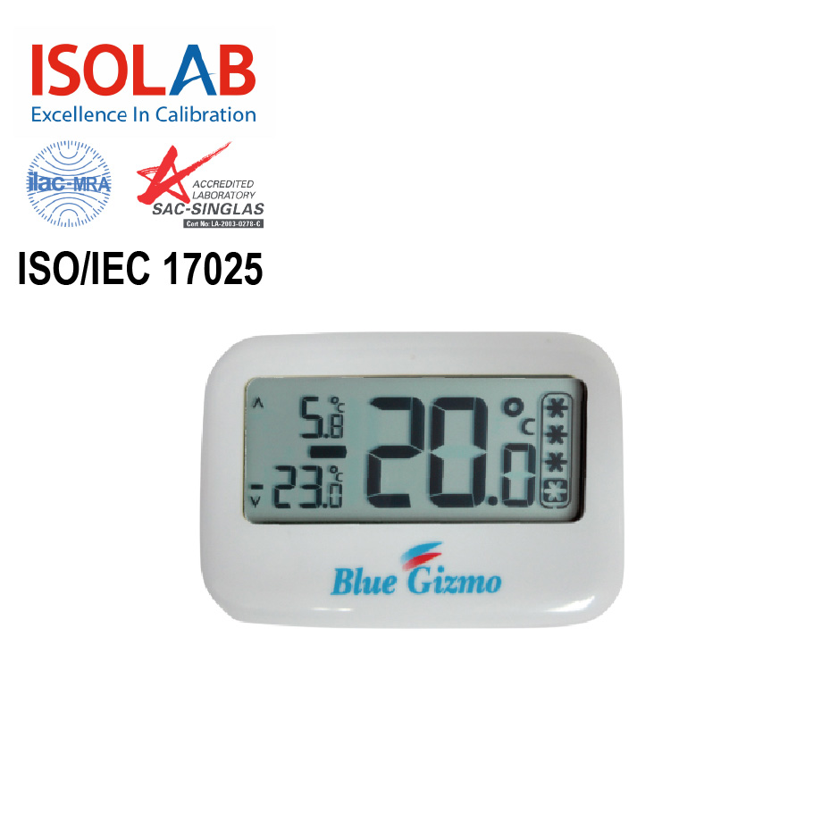 [WITH ACCREDITED CALIBRATION CERTIFICATE] BG-TM100, BLUE GIZMO DIGITAL FREEZER- FRIDGE THERMOMETER